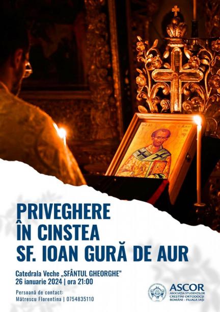Priveghere închinată Sfântului Ierarh Ioan Gură de Aur